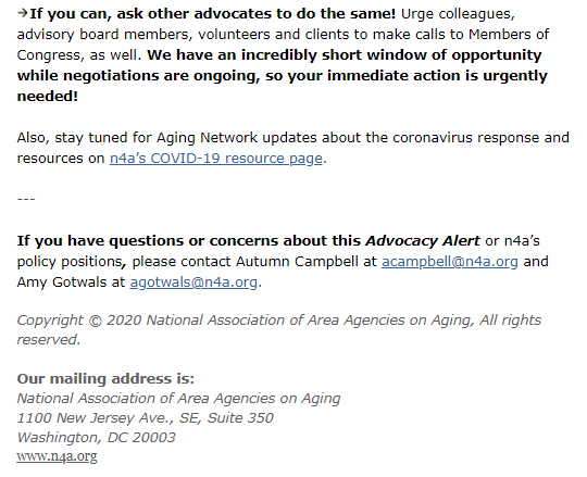 2020 04 01 11 37 51 n4a Advocacy Alert Urge Lawmakers to Support Emergency Funding and Flexibility 